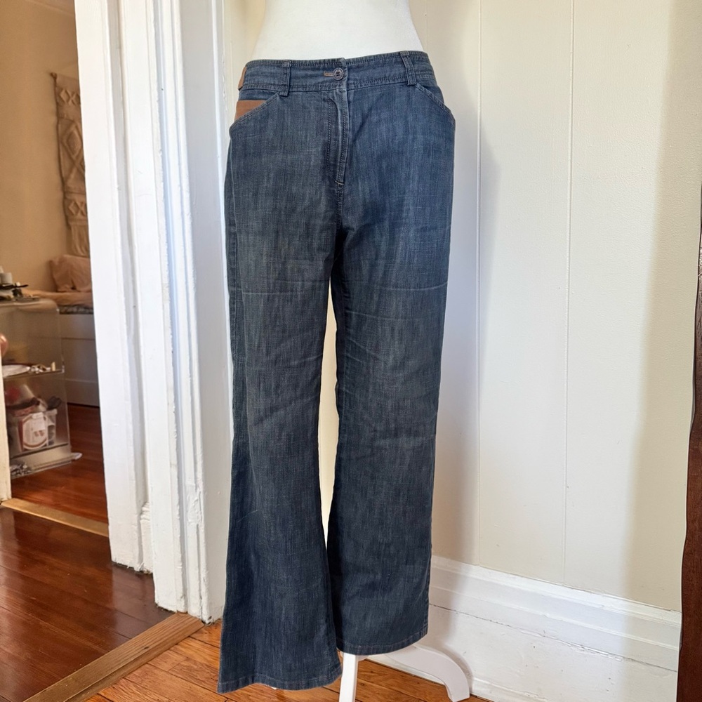 Vintage Votre Nom Blue Denim Trouser Jeans | Mid Rise | Bootleg | size 42